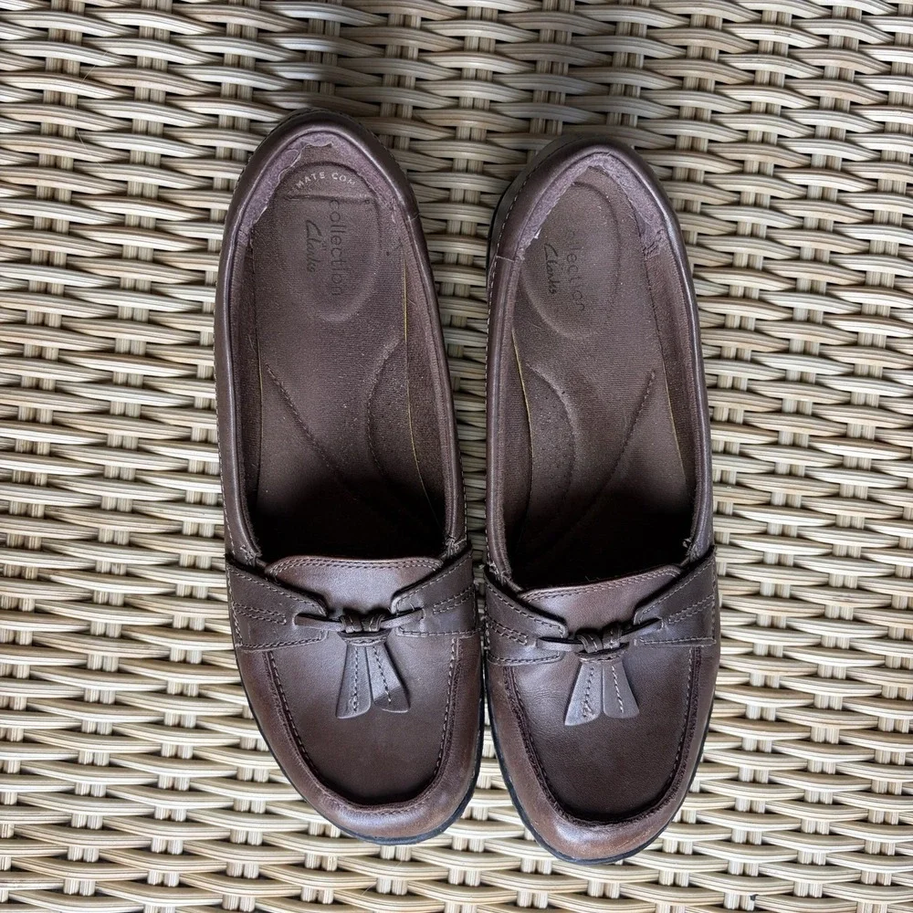 Clarks Collection by Clarks Brown Slip On‎ Tassel Loafers Women's Size 8.5 M